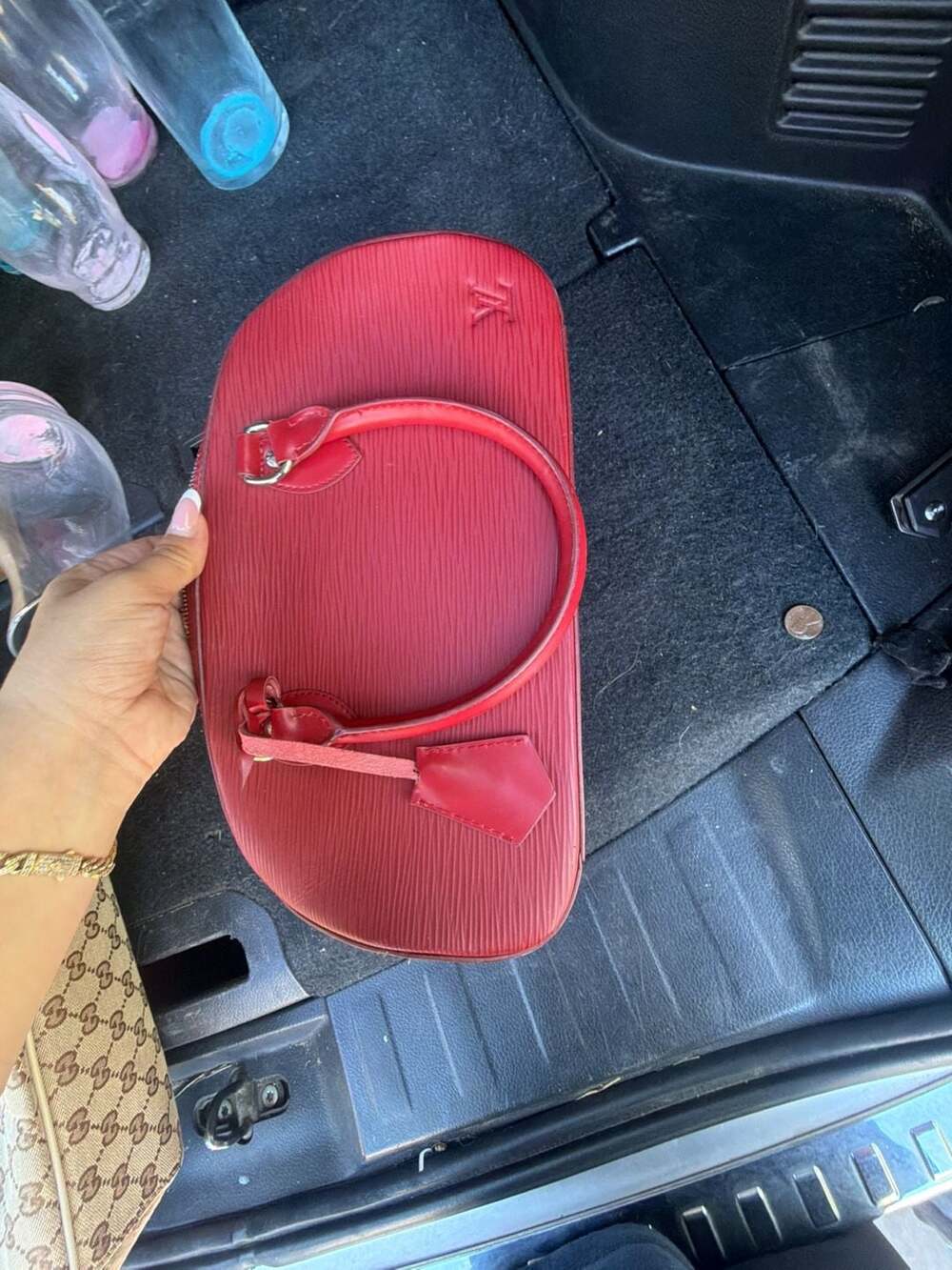Louis Vuitton Red Epi Leather Lussac Shoulder Bag